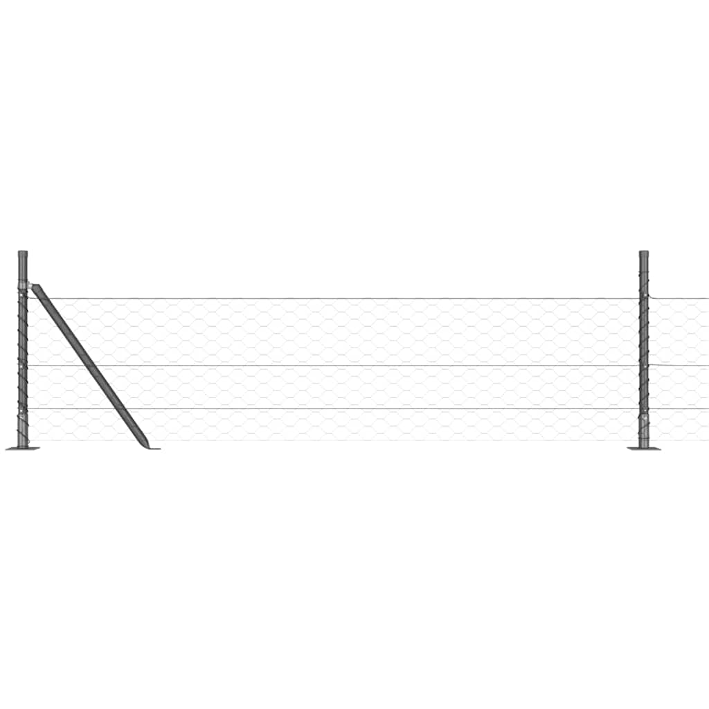Sekskantet gjerde med betongbase 100 x 0,5 m PVC-belagt stål