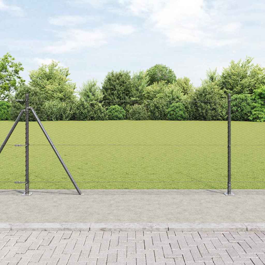 Sekskantet gjerde med betongbase 100 x 0,8 m PVC-belagt stål