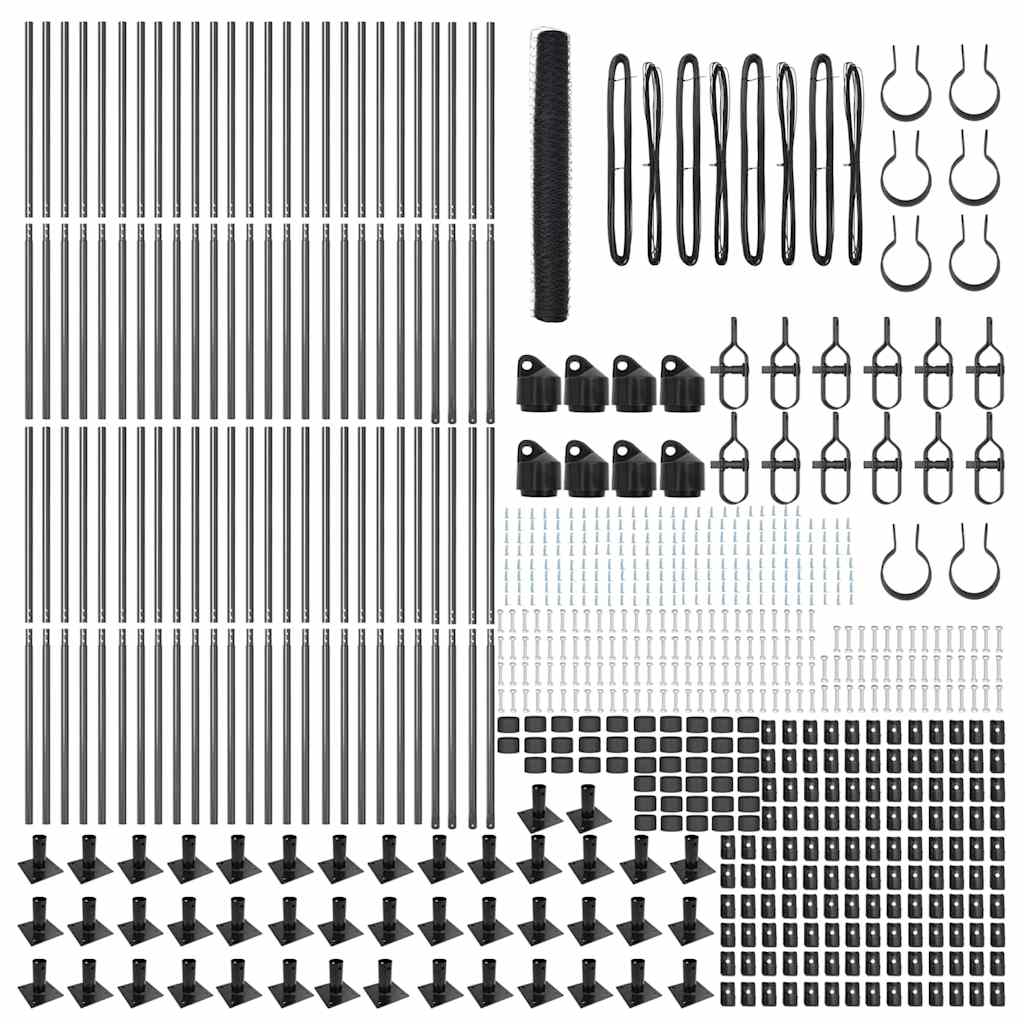 Sekskantet gjerde med betongbase 100 x 1,2 m PVC-belagt stål