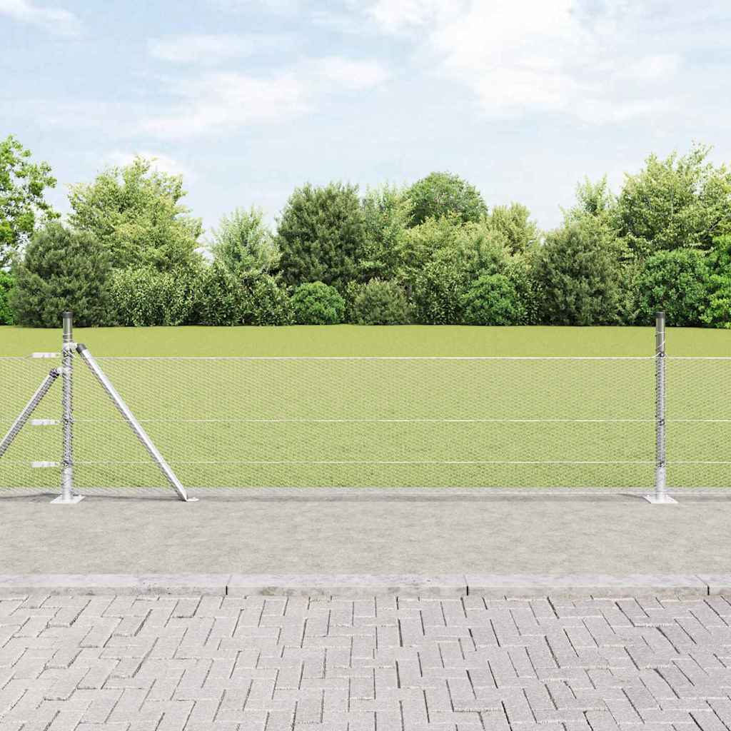 Sekskantet gjerde med betongbase 10 x 0,5 m Galvanisert stål