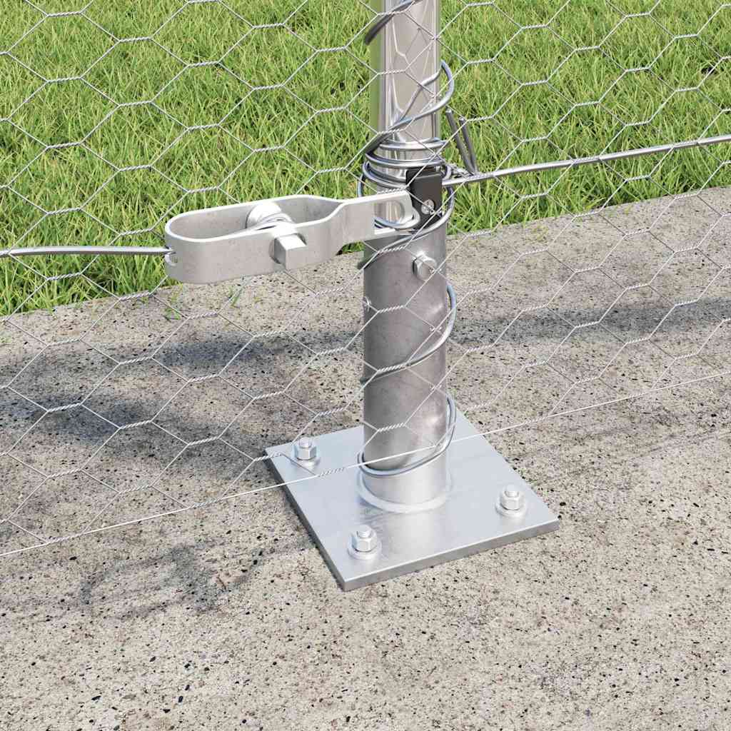 Sekskantet gjerde med betongbase 25 x 0,8 m Galvanisert stål