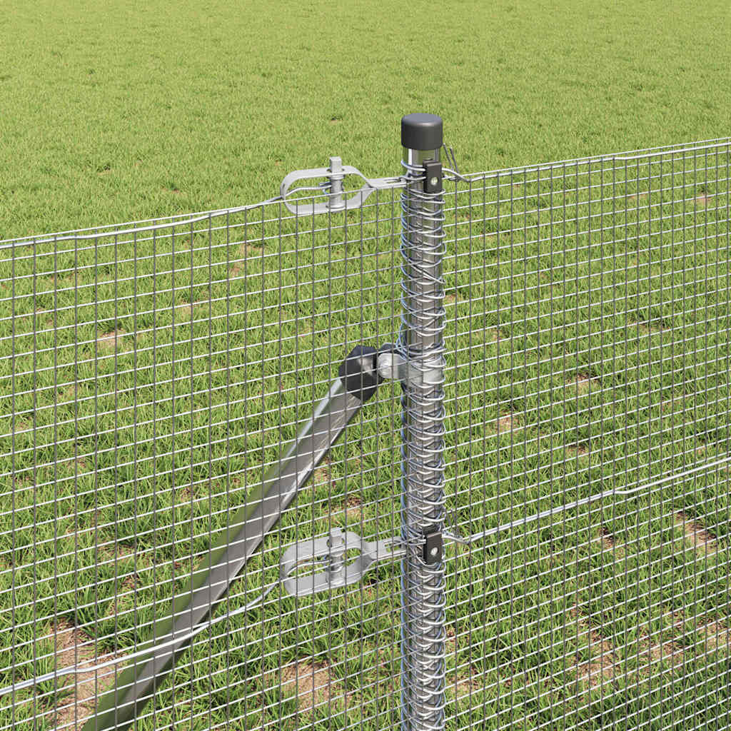 Sveiset trådgjerde for bakken 10 x 0,5 m Galvanisert stål Sølv