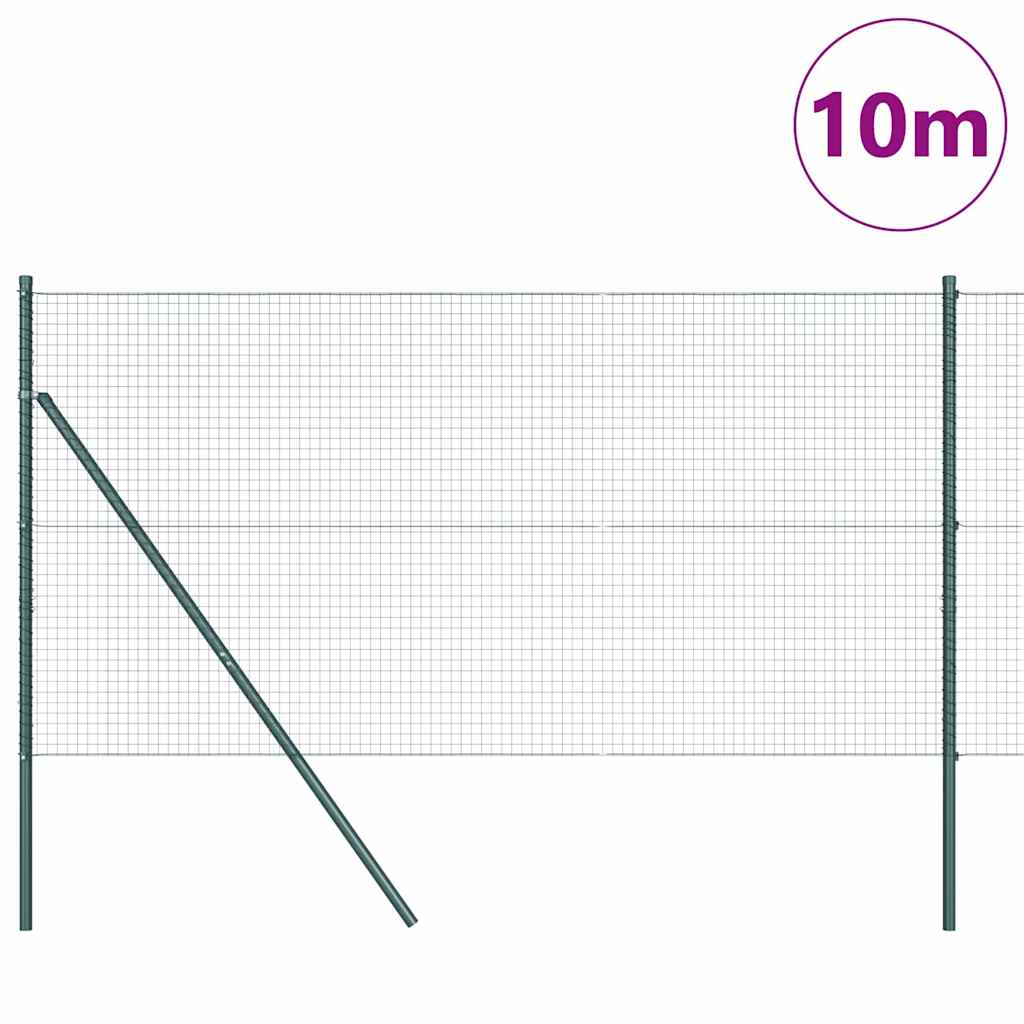 Sveiset trådgjerde for bakken 10 x 1 m PVC-belagt stål Grønn