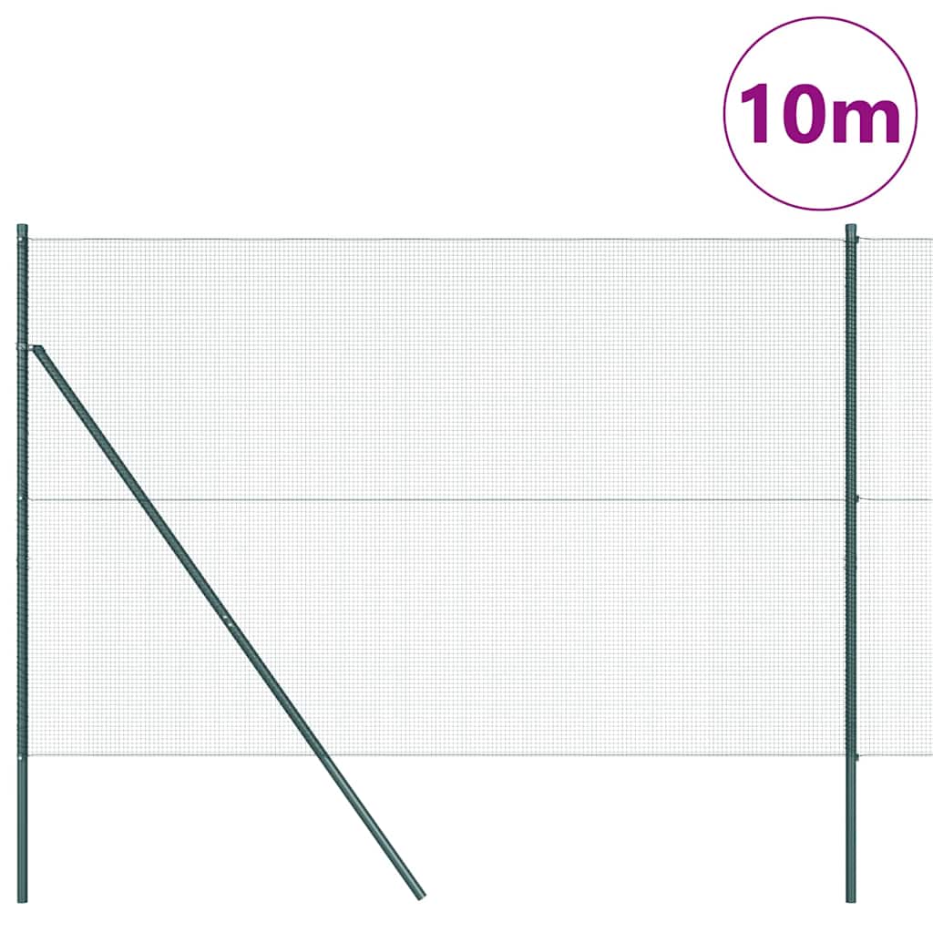 Sveiset trådgjerde for bakken 10 x 1,5 m PVC-belagt stål Grønn