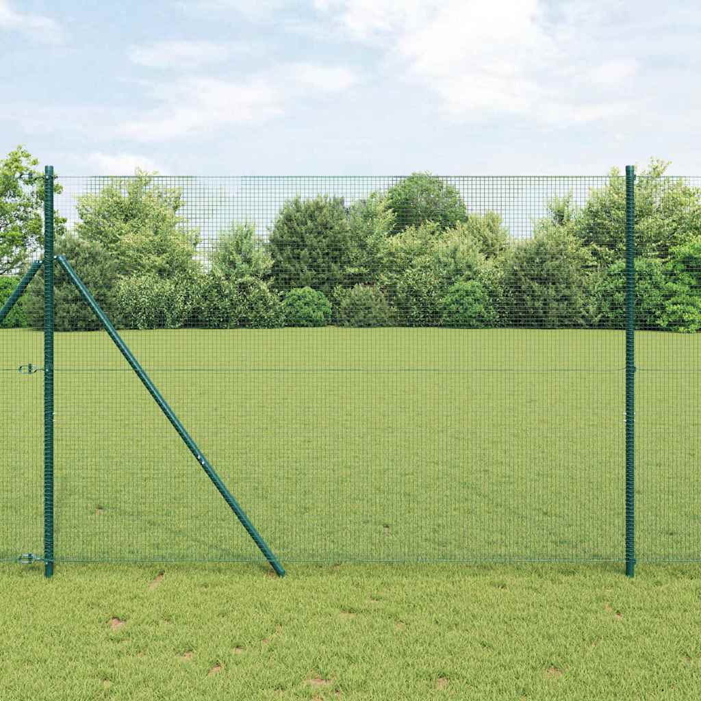 Gjerdepåle grønn 10 x 1,6 m (16 x 16 mm netting) Stål og PVC vidaXL