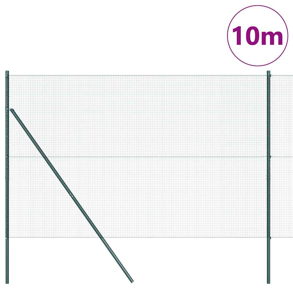 Gjerdepåle grønn 10 x 1,6 m (16 x 16 mm netting) Stål og PVC vidaXL