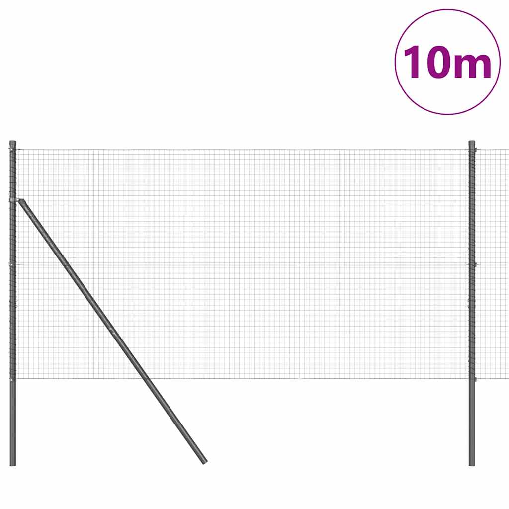 Sveiset trådgjerde for bakken 10 x 1 m PVC-belagt stål Grå Mesh