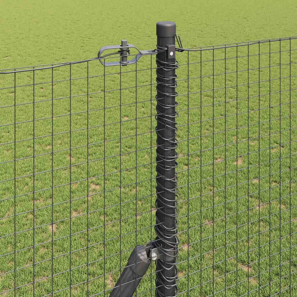 Sveiset trådgjerde for bakken 25 x 1,5 m PVC-belagt stål Grå