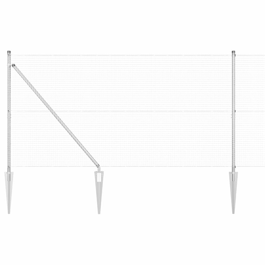 Svweiende trådgjerde med spisser 25 x 1,4 m Galvanisert stål