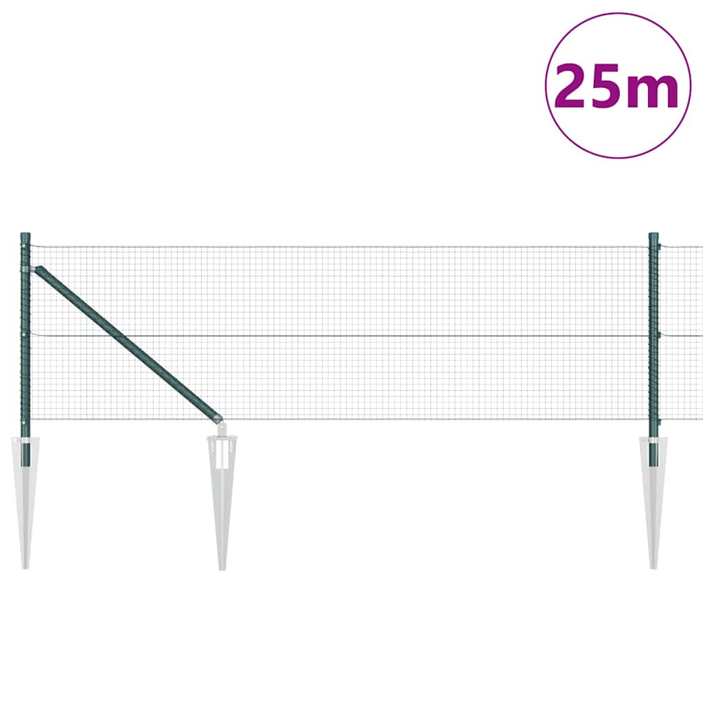 Svweiende trådgjerde med spisser 25 x 0,6 m (B x H)