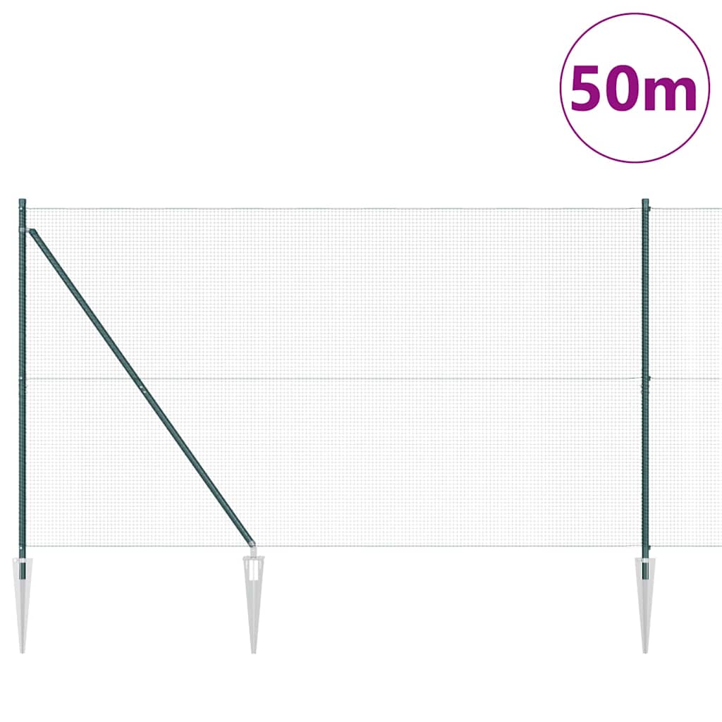 Svweiende trådgjerde med spisser 50 x 1,5 m (B x H)