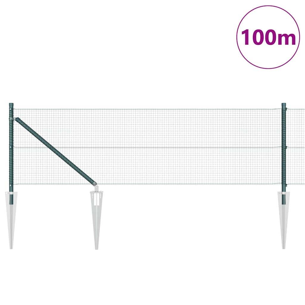 Svweiende trådgjerde med spisser 100 x 0,6 m (B x H)