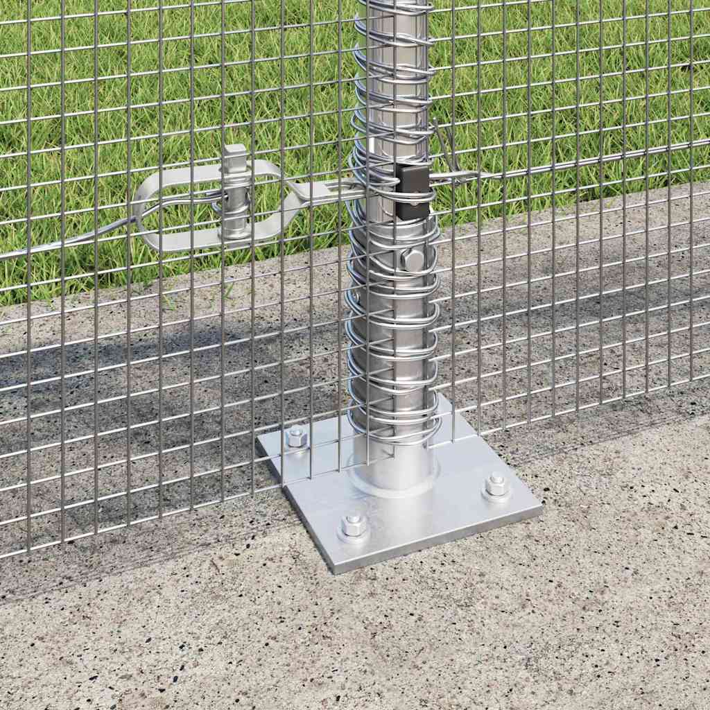 Sveistgjerde med Betongbase 10 x 1 m Galvanisert stål Sølv Mesh