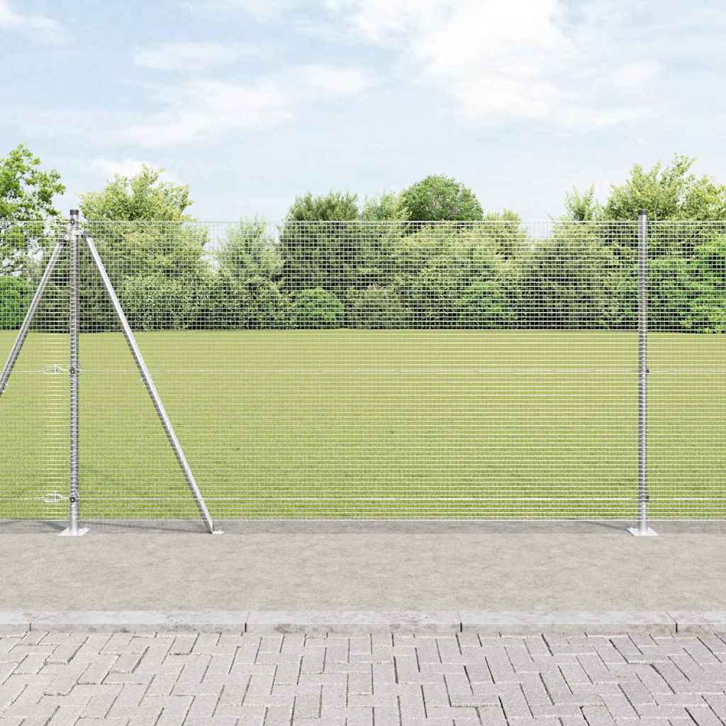Sveistgjerde med Betongbase 10 x 1,2 m Galvanisert stål Sølv