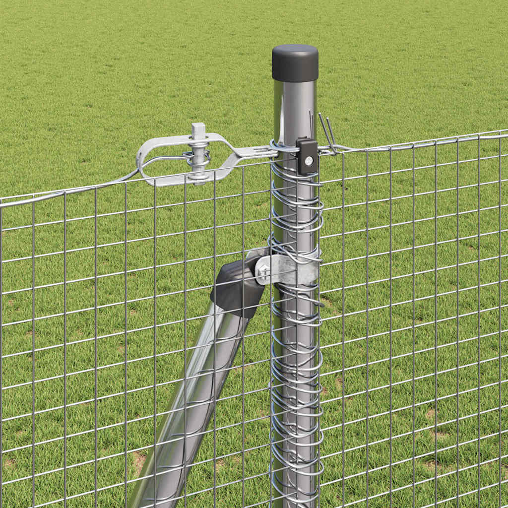 Sveistgjerde med Betongbase 10 x 1,5 m Galvanisert stål Sølv