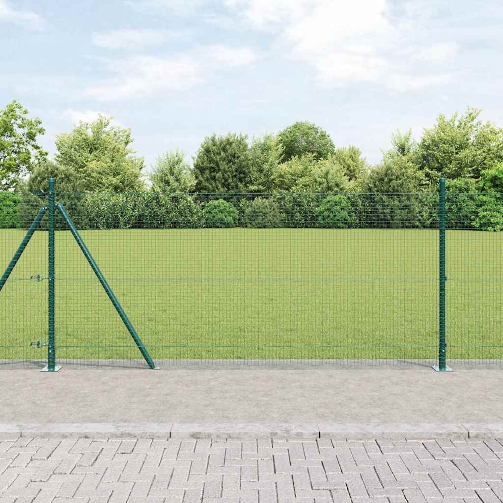 Sveistgjerde med Betongbase 10 x 1 m PVC-belagt stål Grønn Mesh