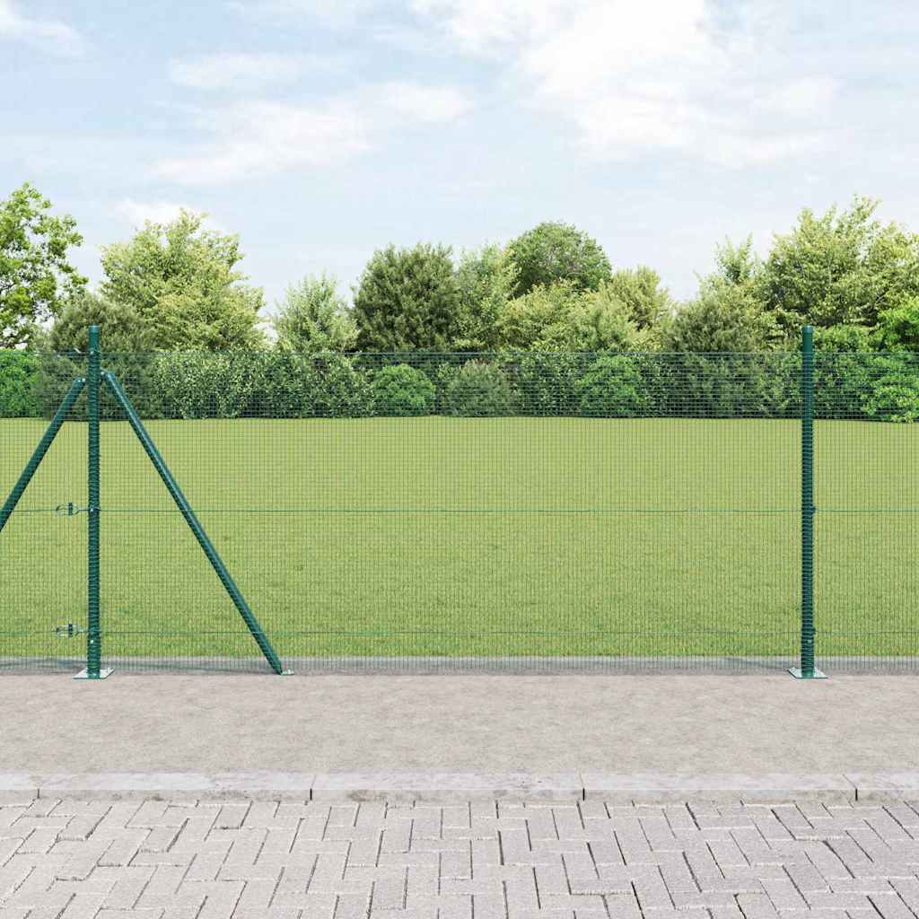 Sveistgjerde med Betongbase 25 x 1 m PVC-belagt stål Grønn Mesh