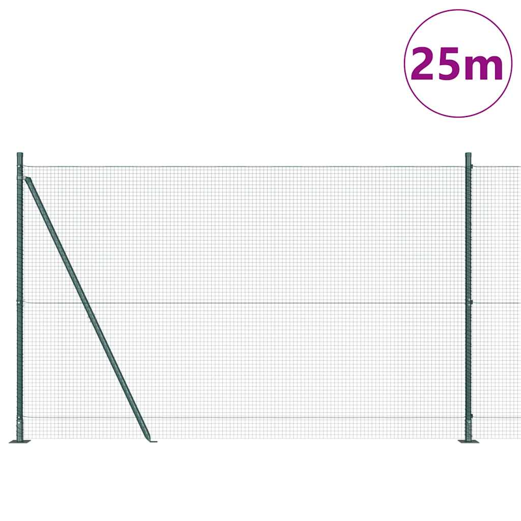 Sveistgjerde med Betongbase 25 x 1,5 m PVC-belagt stål Grønn