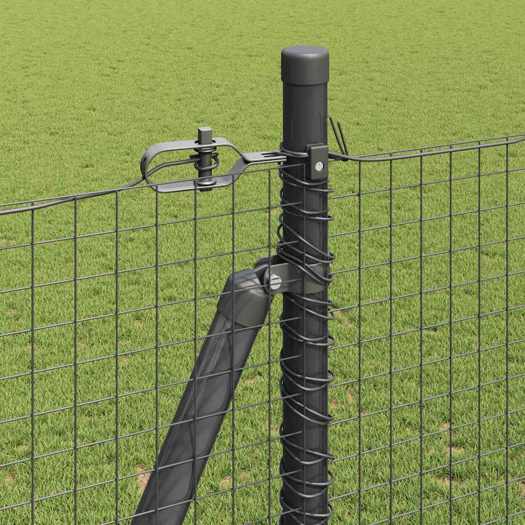 Sveistgjerde med Betongbase 10 x 1,4 m PVC-belagt stål Grå Mesh
