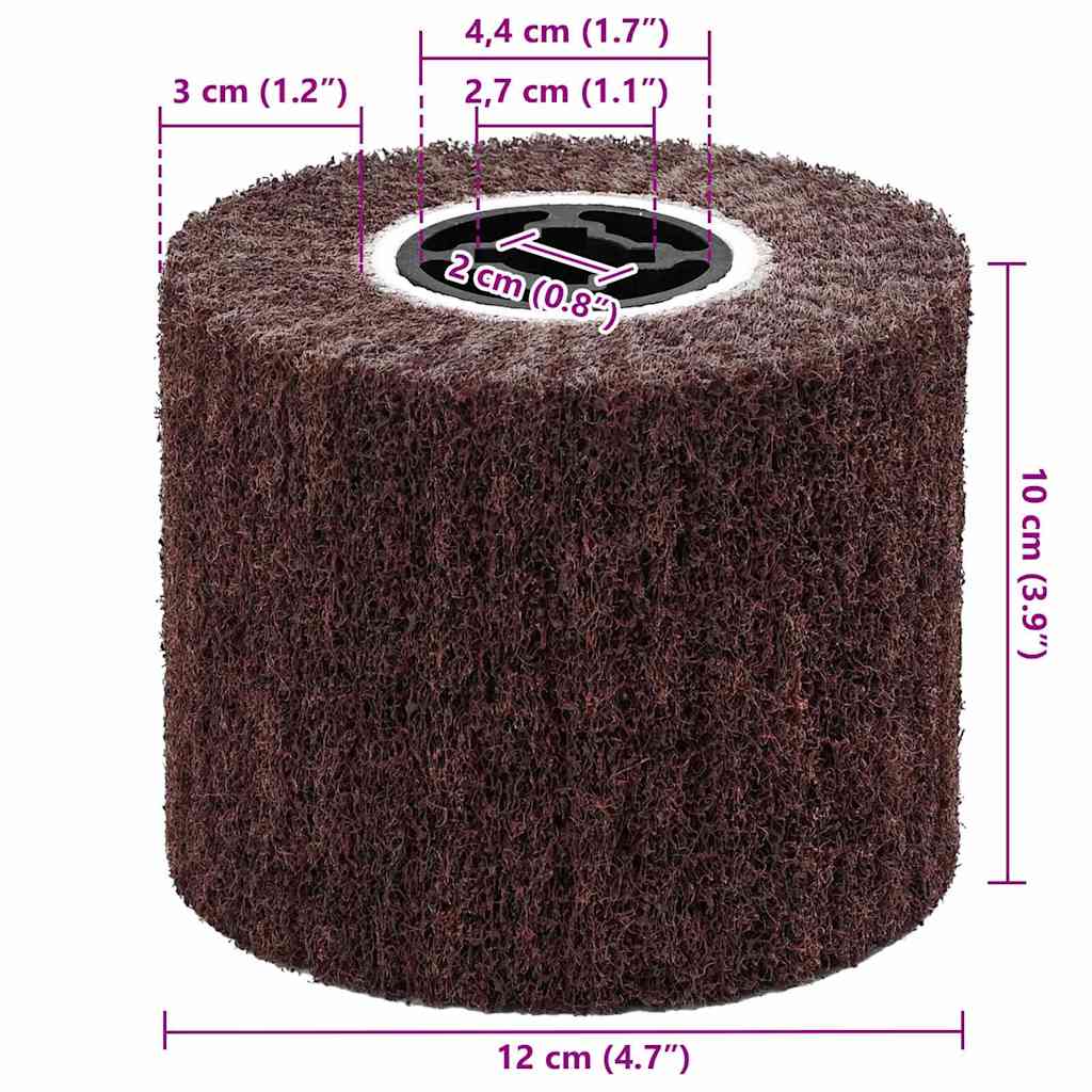 Slipe ruller 3 pcs Brun 12 x 12 x 10 cm Syntetisk fiber