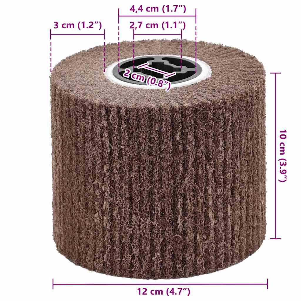 Slipe ruller 3 pcs Brun 12 x 12 x 10 cm Syntetisk fiber