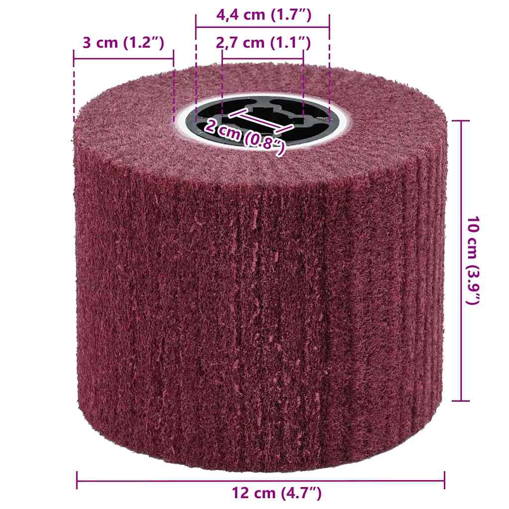 Slipe ruller 3 pcs Rød 12 x 12 x 10 cm Syntetisk fiber
