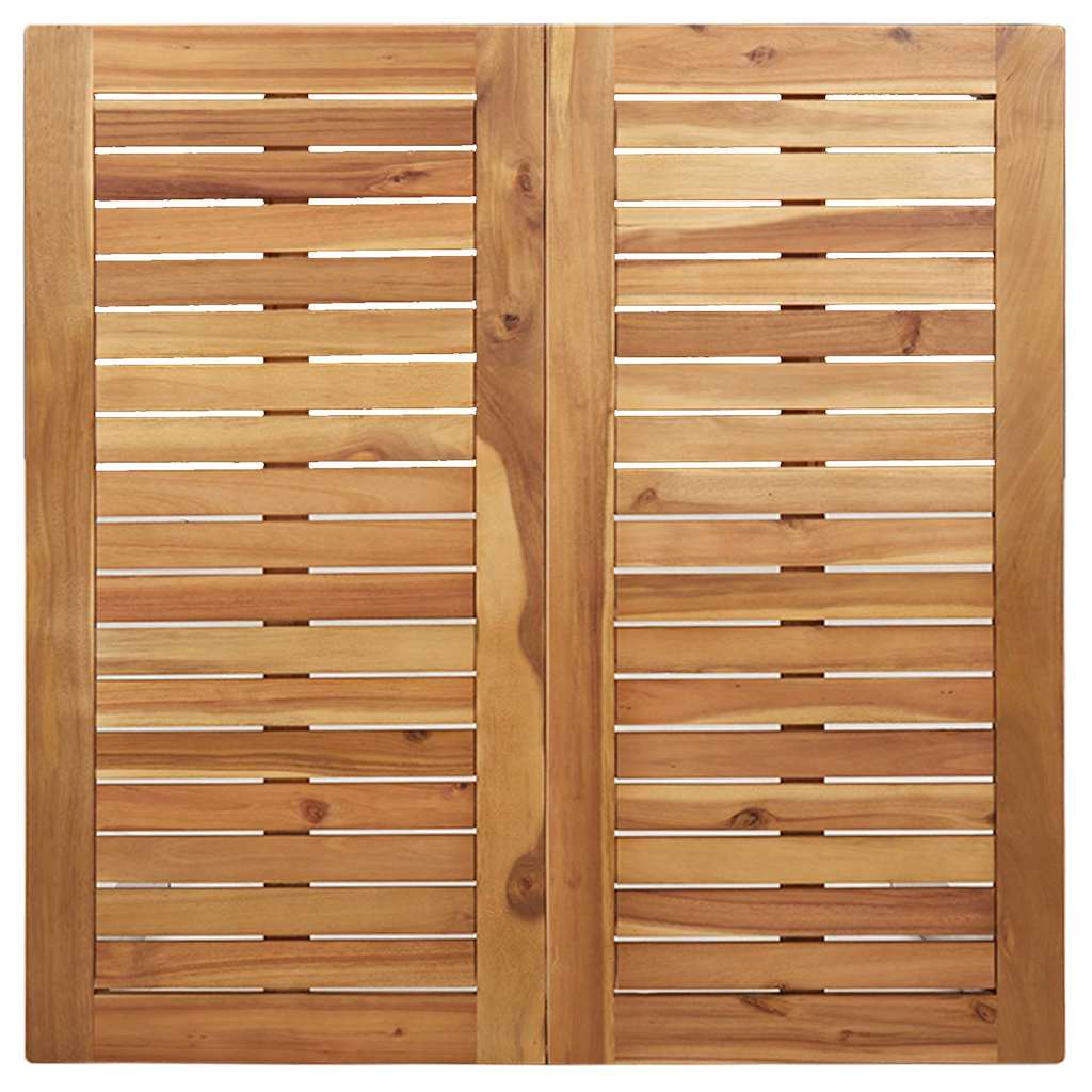 Spisebord 90x90x75 cm Massiv akasie tre og rustfritt stål