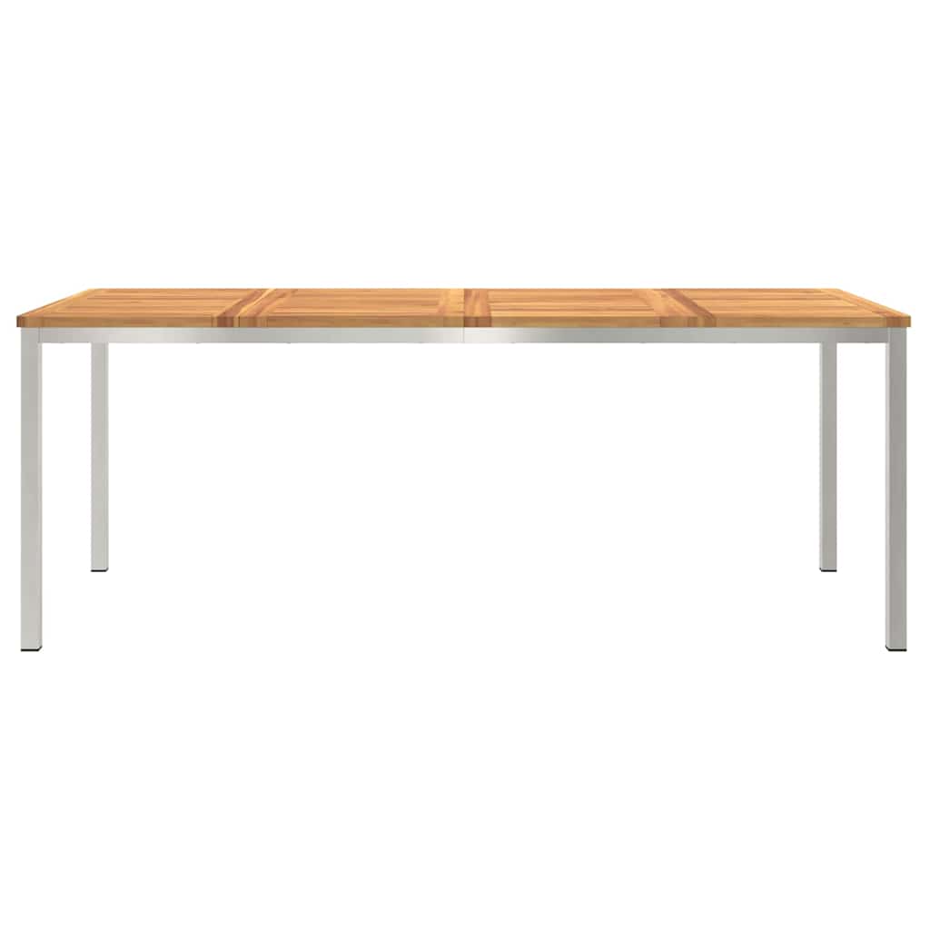 Spisebord 200x90x75 cm Massiv akasie tre og rustfritt stål