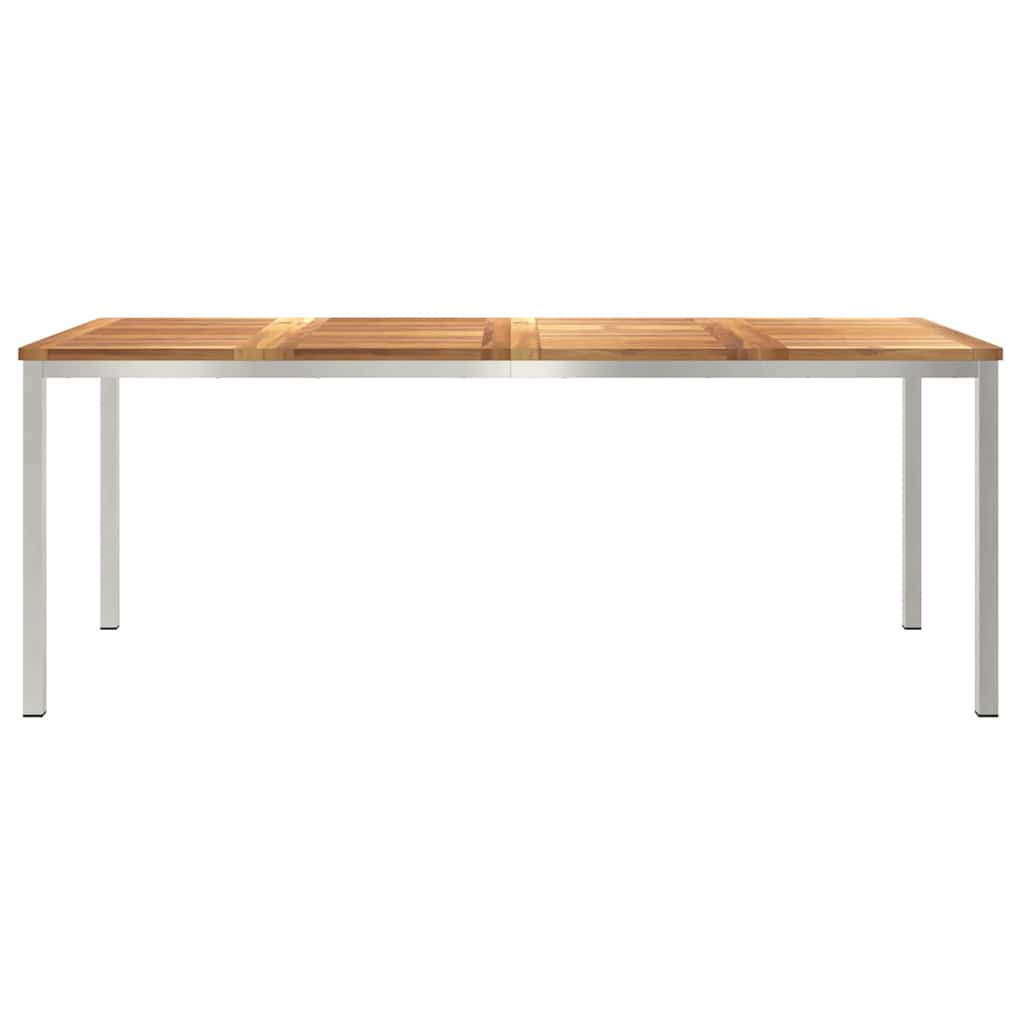 Spisebord 200x90x75 cm Massiv teak og rustfritt stål