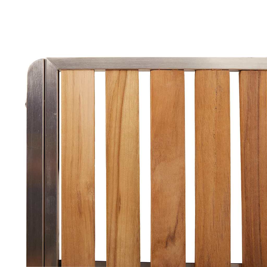 Hage Stol 2 pcs Massiv teak og rustfritt stål