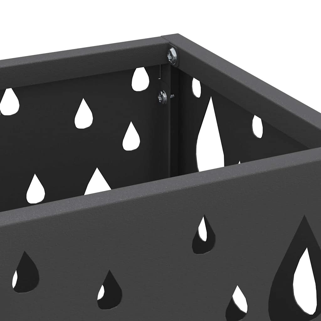 Regn paraplystativ med lagring Svart 15,5 x 15,5 x 49 cm Stål