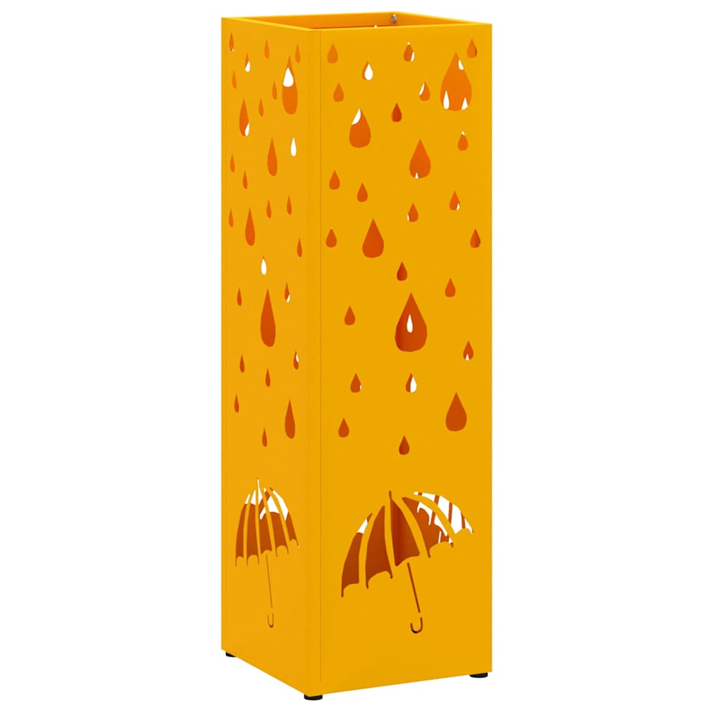 Regn paraplystativ Sennepsgul 15,5 x 15,5 x 49 cm Stål