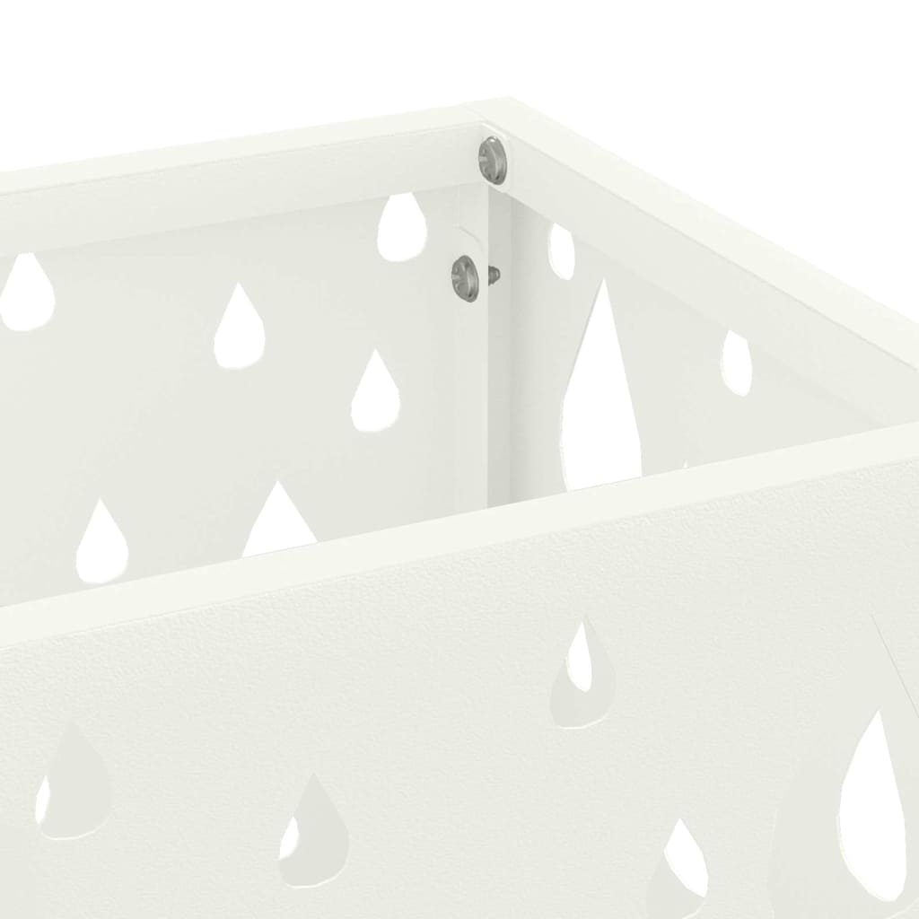 Regn paraplystativ med lagring Hvit 15,5 x 15,5 x 49 cm Stål