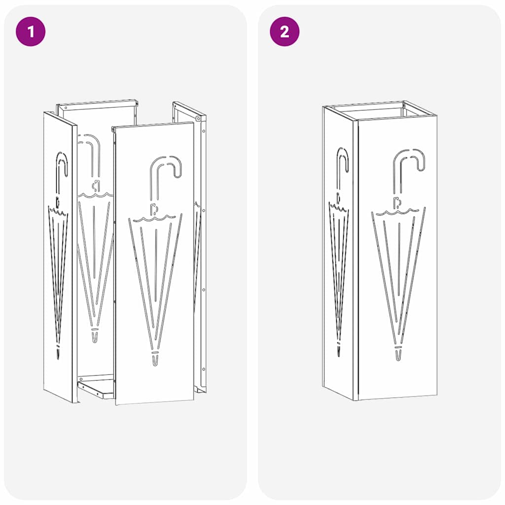 Parasollstativ med lagring Svart 15,5 x 15,5 x 49 cm Metall