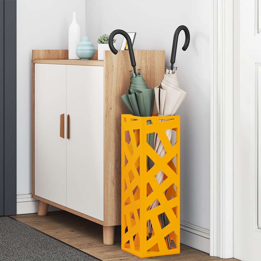 Regn paraplystativ Sennepsgul 15,5 x 15,5 x 49 cm Stål