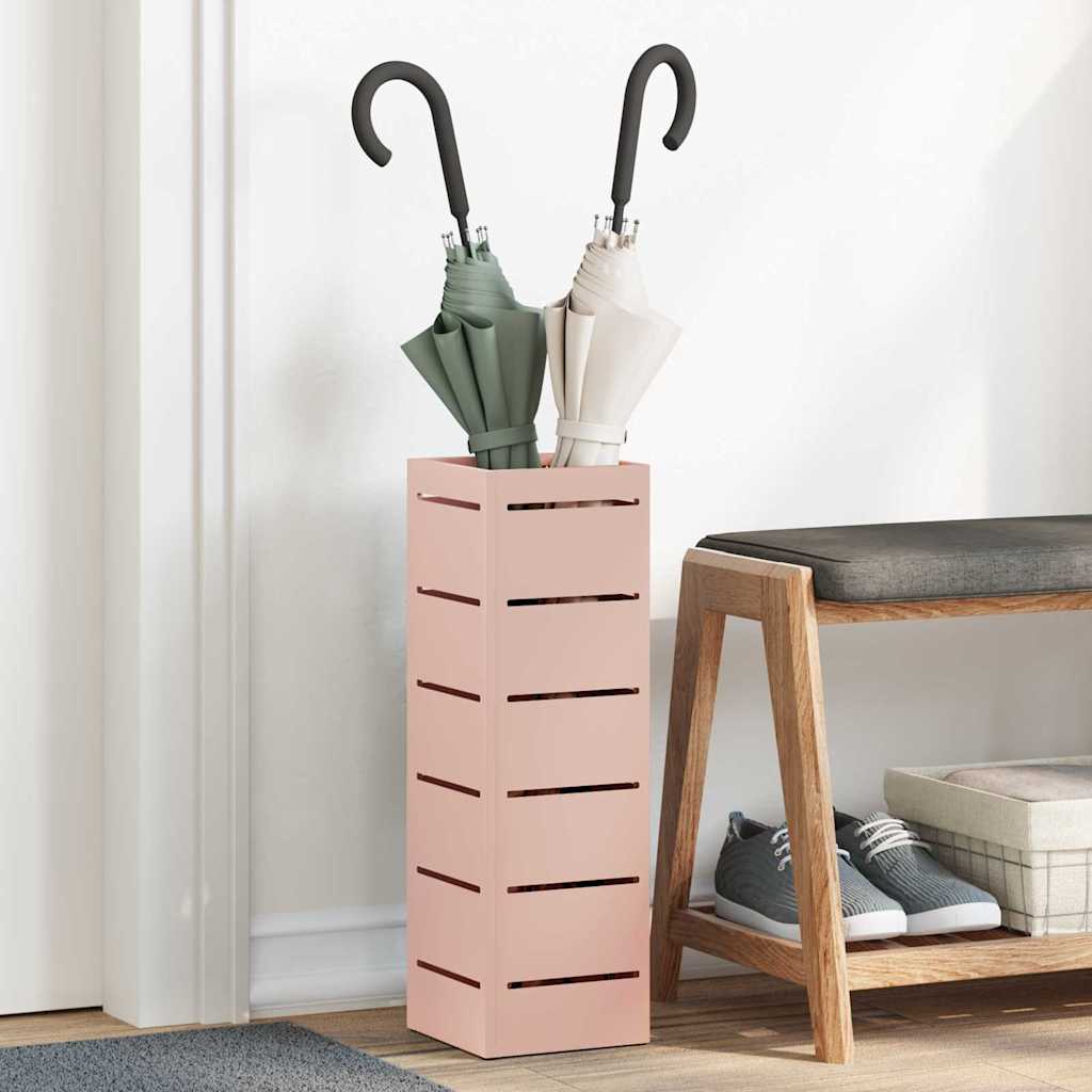 Regn paraplystativ med lagring Rosa 15,5 x 15,5 x 49 cm Stål