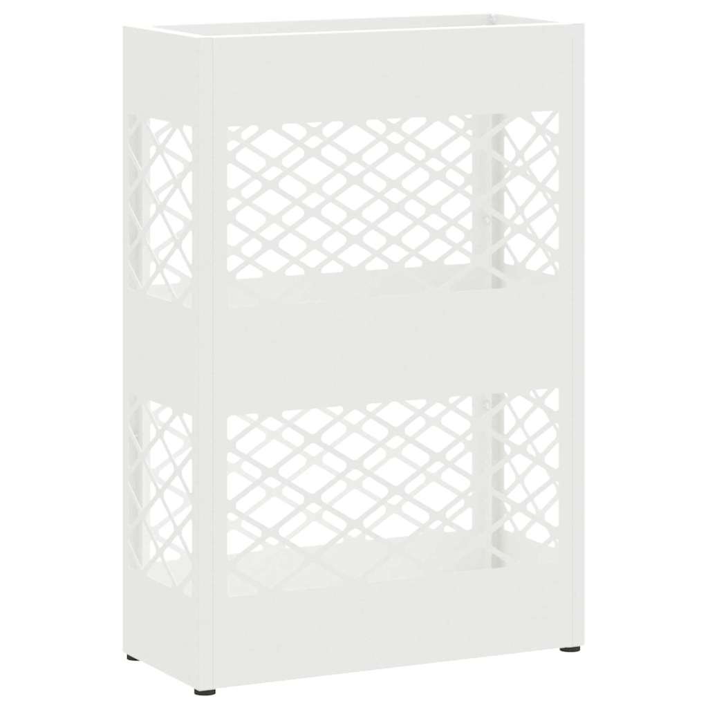 Regn paraplystativ Hvit 28 x 12 x 41 cm Stål