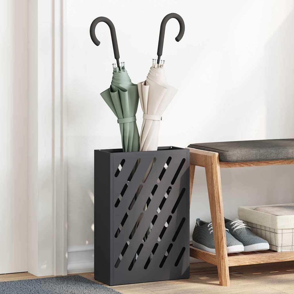 Regn paraplystativ Svart 28 x 12 x 41 cm Stål