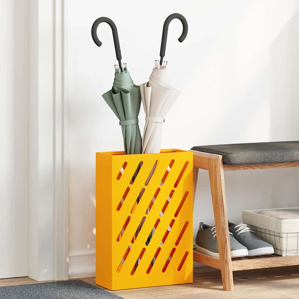 Regn paraplystativ Sennepsgul 28 x 12 x 41 cm Stål