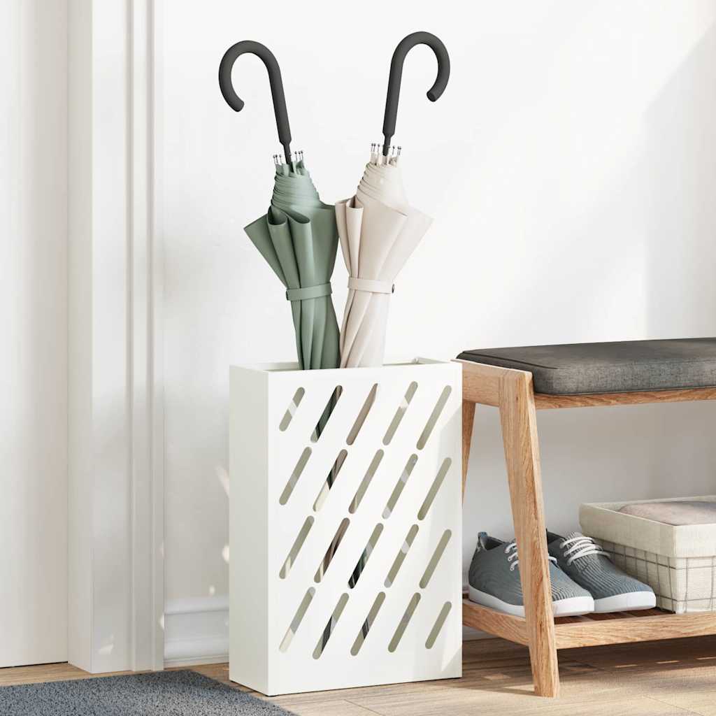 Parasollstativ Hvit 28 x 12 x 41 cm Stål vidaXL