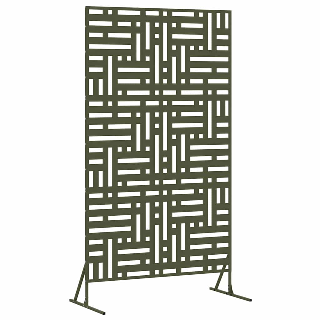 Personvernsvegg Olivengrønn 100 x 50 x 180 cm Stål vidaXL