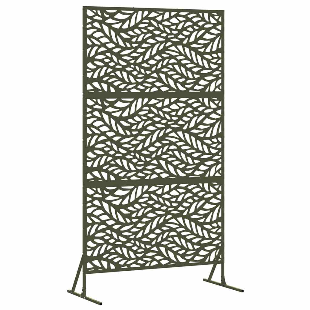 Personvernsvegg Olivengrønn 100 x 50 x 180 cm Stål vidaXL