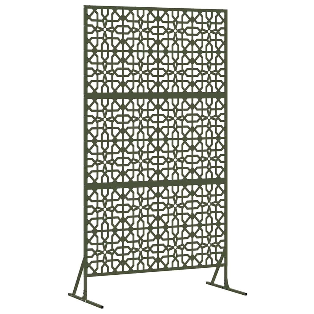 Personvernsvegg Olivengrønn 100 x 50 x 180 cm Stål vidaXL