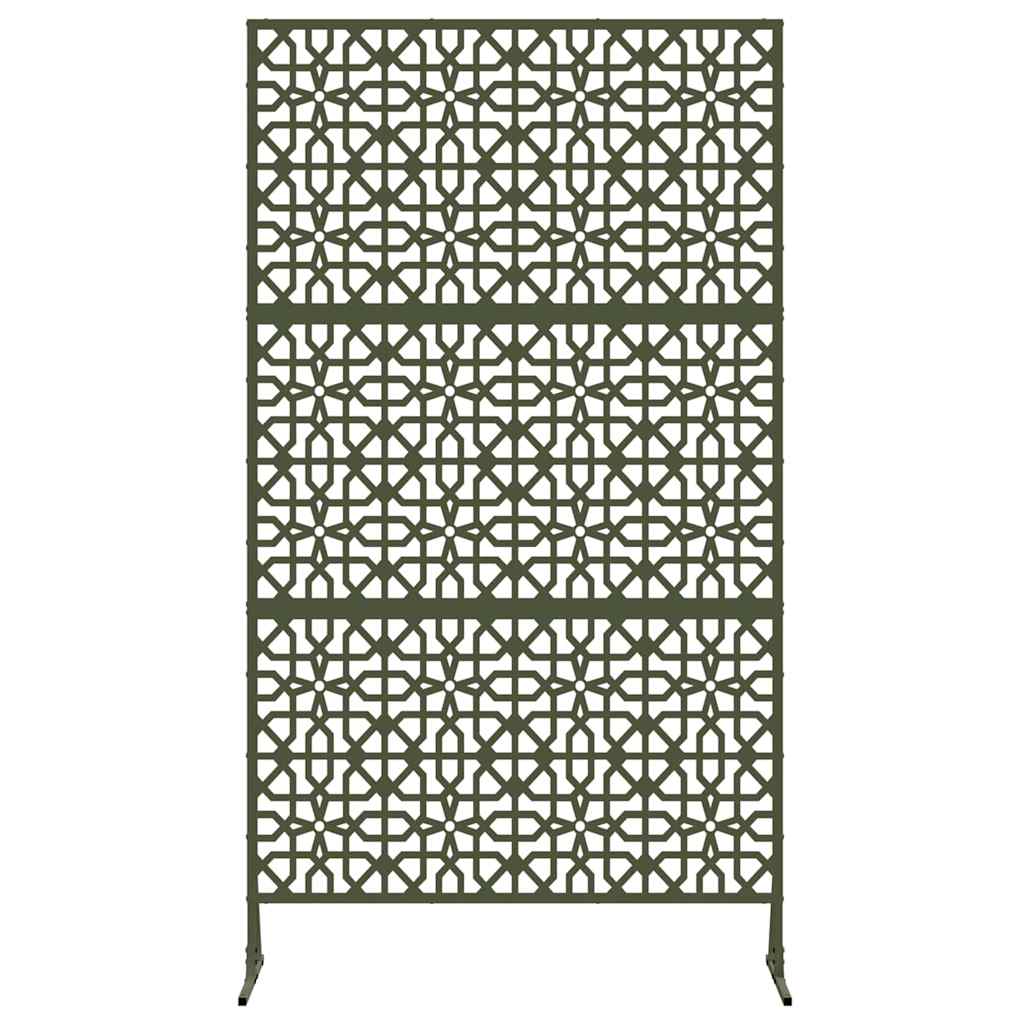 Personvernsvegg Olivengrønn 100 x 50 x 180 cm Stål vidaXL