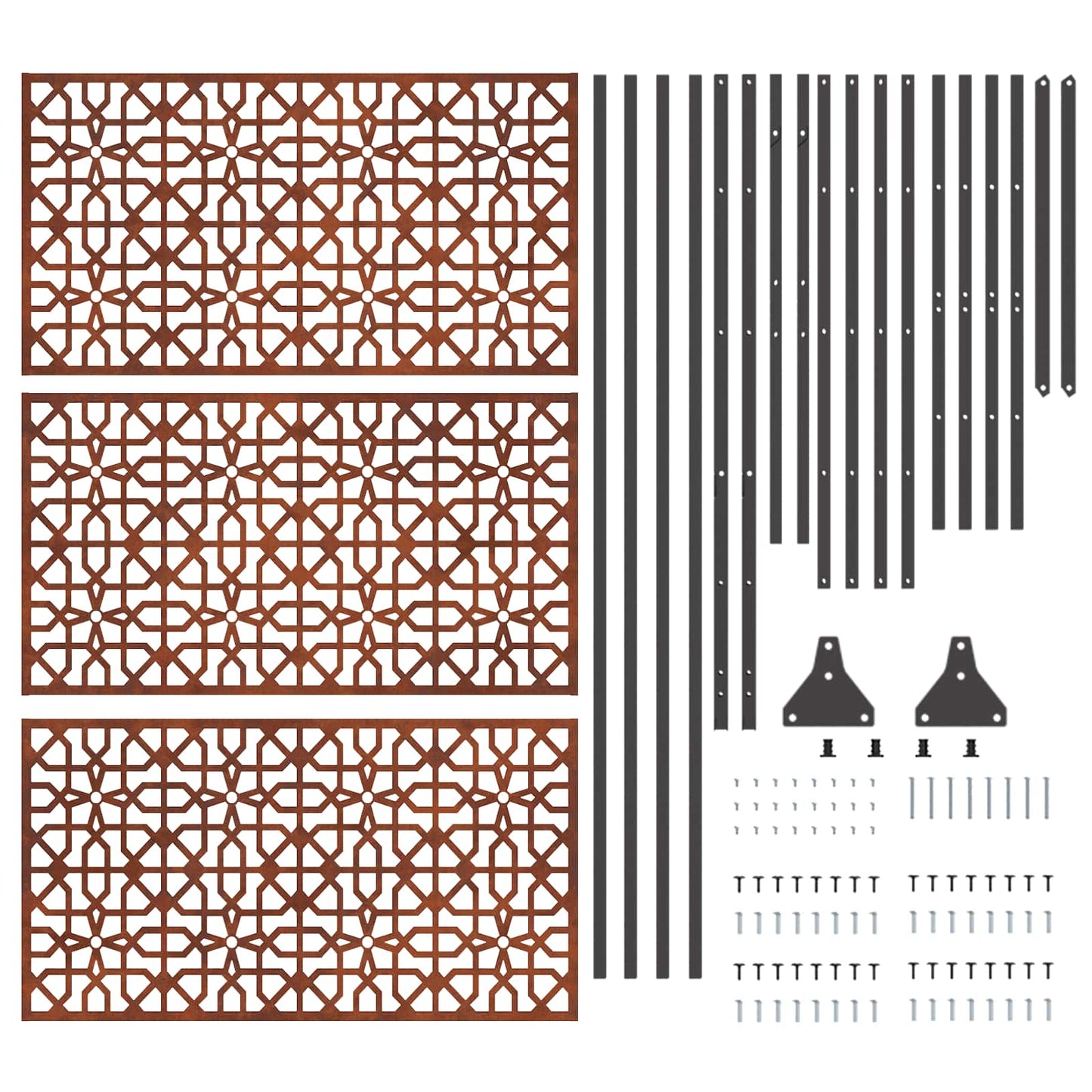 Personvernsvegg Grå 100 x 50 x 180 cm Cortenstål vidaXL