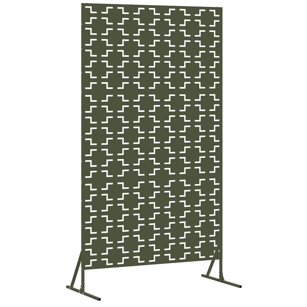 Personvernsvegg Olivengrønn 100 x 50 x 180 cm Stål vidaXL