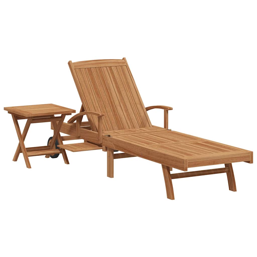 Solseng 2 pcs Massivt Teaktre Brun