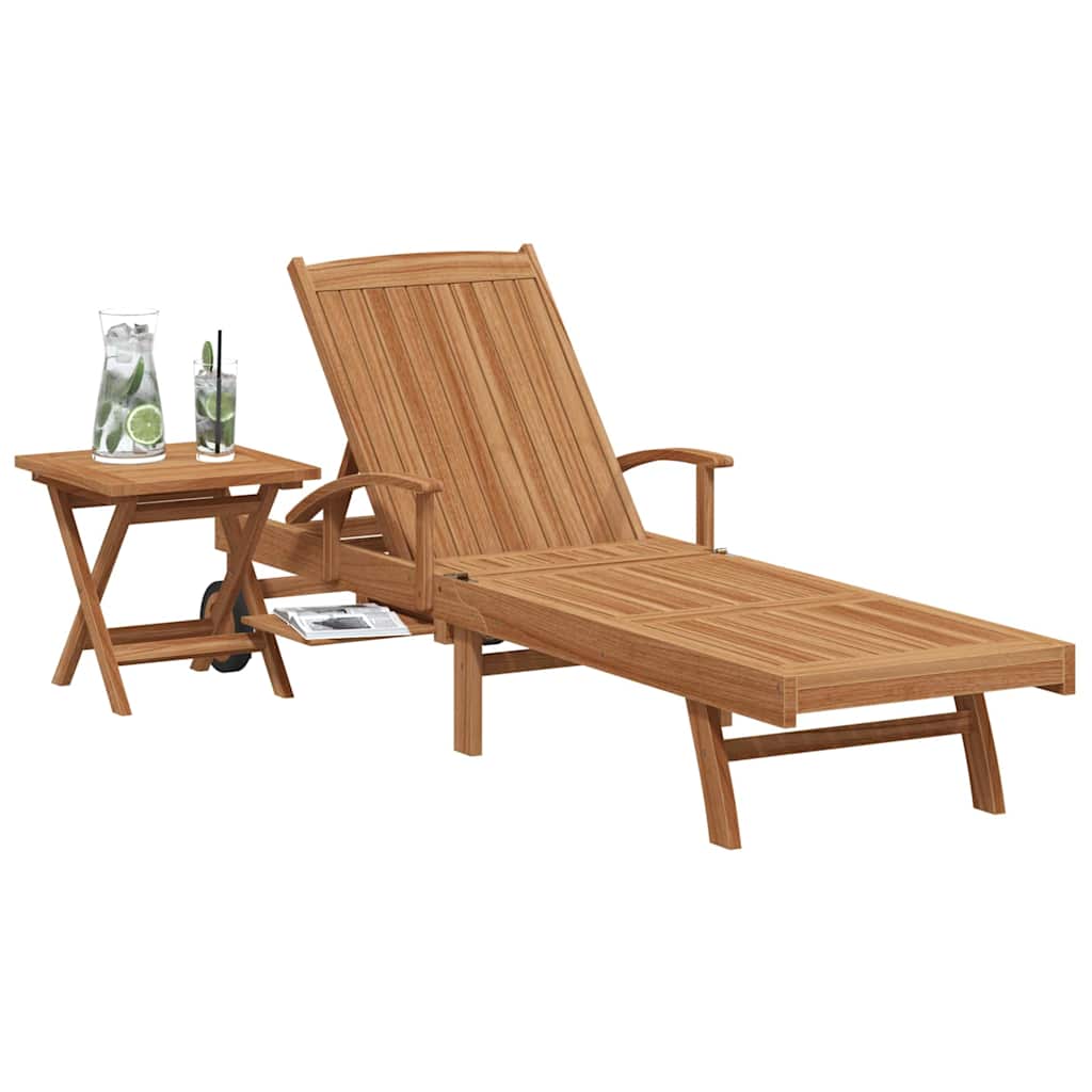 Solseng 2 pcs Massivt Teaktre Brun