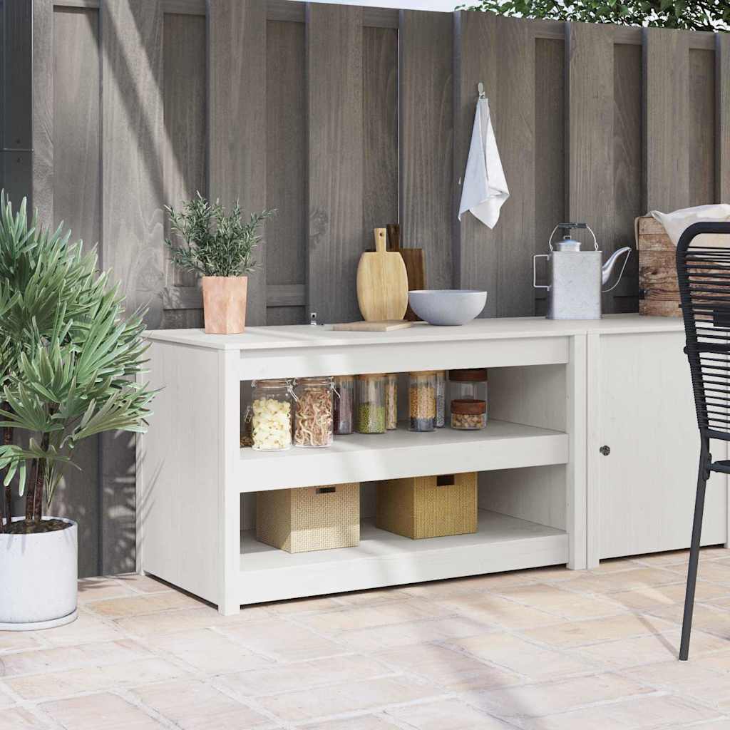 Kjøkkenskap med hylle MEPPEL Hvit 106 x 55 x 64 cm Massiv furu