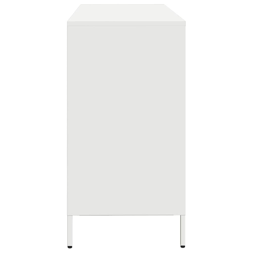Skjenk hvit 135x39x73,5 cm kaldvalset stål